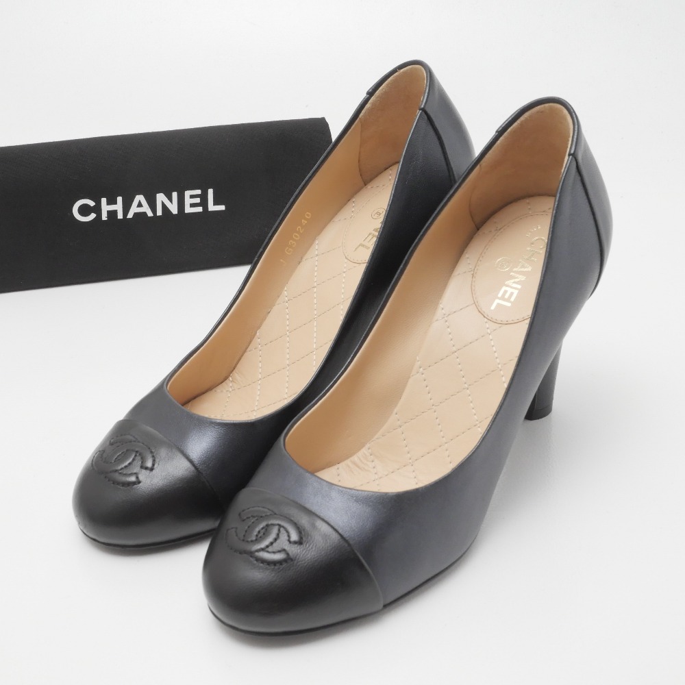 【24kcat】シャネル パンプス チャンキーヒール ココマーク ゴールド CHANEL シャネル パンプス シューズ チャンキーヒール ココ