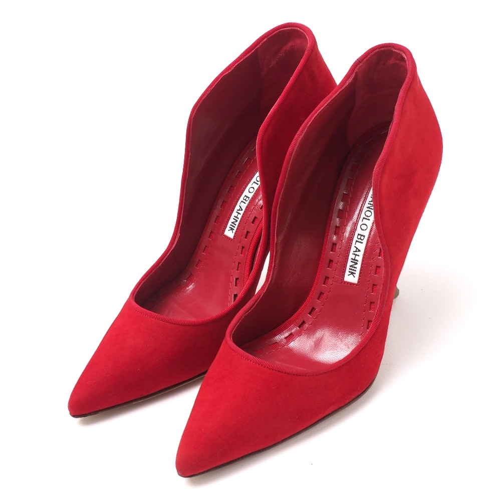 MANOLO BLAHNIK マノロブラニク パンプス サイズ35.5 ポインテッドトゥ スウェードレザー イタリア製 ブランド古着【中古】20250718/RA5535