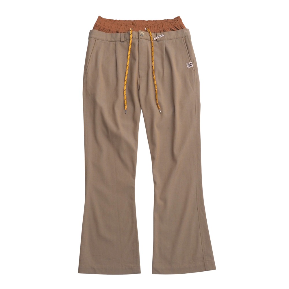 2022AW■MIHARA YASUHIRO ミハラヤスヒロ Double Waist Pants ダブル ウエスト パンツ パンツ サイズ44 ドッキング フレア ストレッチ ブランド古着【中古】20250827/RA5935