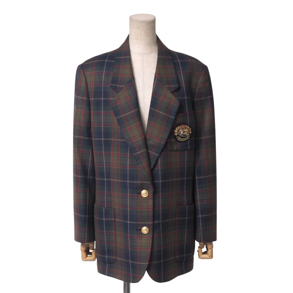 美品 ヴィンテージ バーバリー モヘヤ ウール ダブル ジャケット 金ボタン BURBERRY - バーバリー ダブル テーラードジャケット 金ボタン