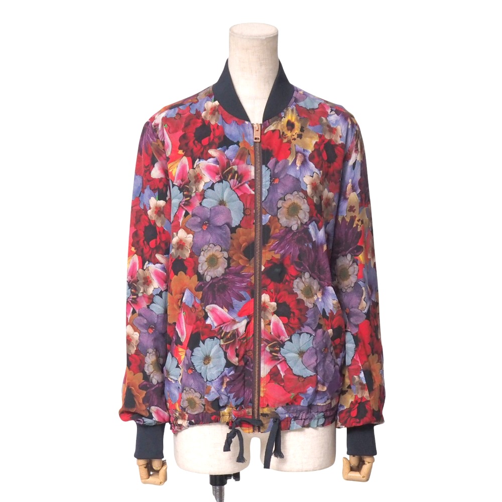 ■美品■DIESEL ディーゼル 上衣 大きさXS ジップアップ 上衣 花 総柄 人絹 ブランド名古着【中古】20250917/RA6123