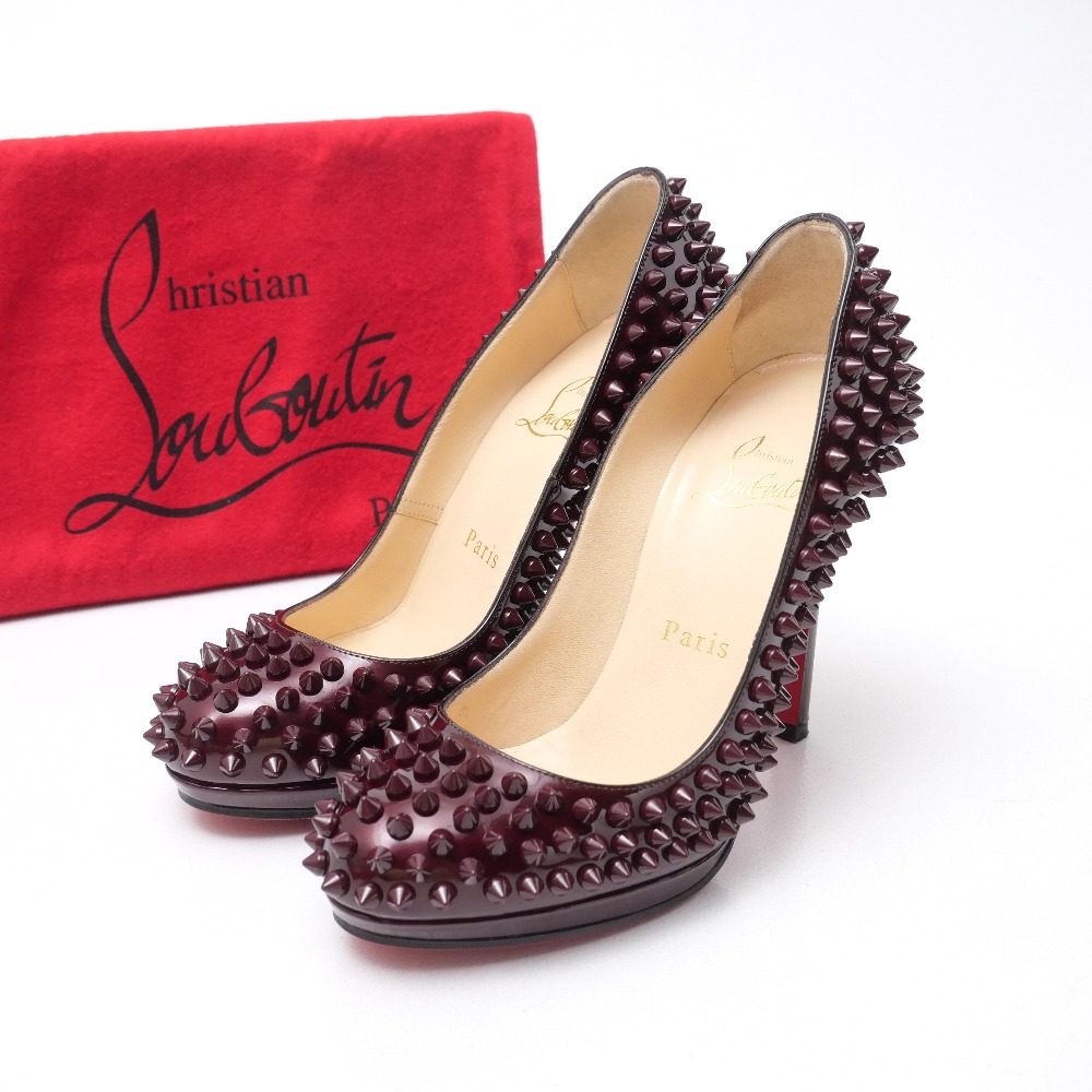 ■美品■Christian Louboutin クリスチャンルブタン パンプス サイズ35 1/2 スタッズ ハイヒール エナメル レザー 靴 ブランド古着【中古】20251105/RA6328｜トレード店