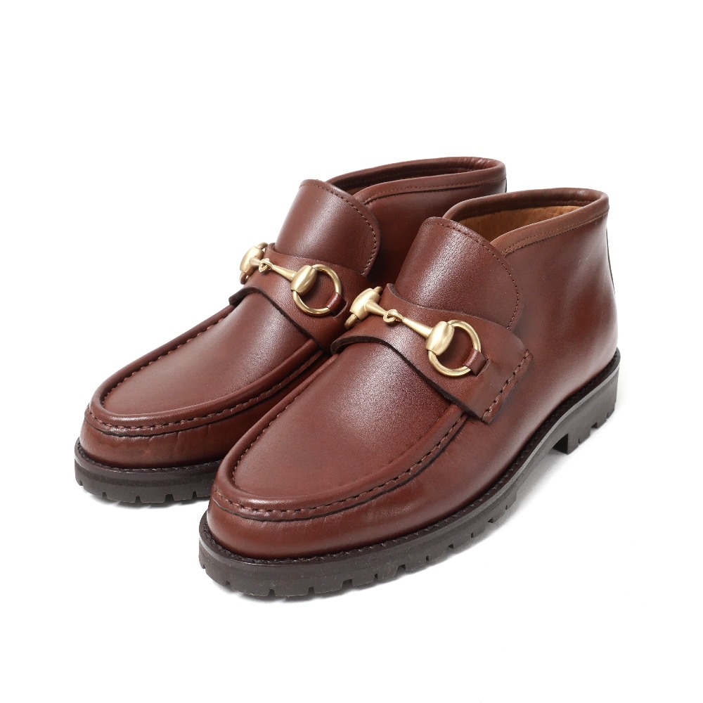 ■美品■GUCCI グッチ ブーツ 大きさ35 1/2 導管ビット アンクル ブー紅茶 なめし革 靴 ブランド名古着【中古】20251110/RA6336