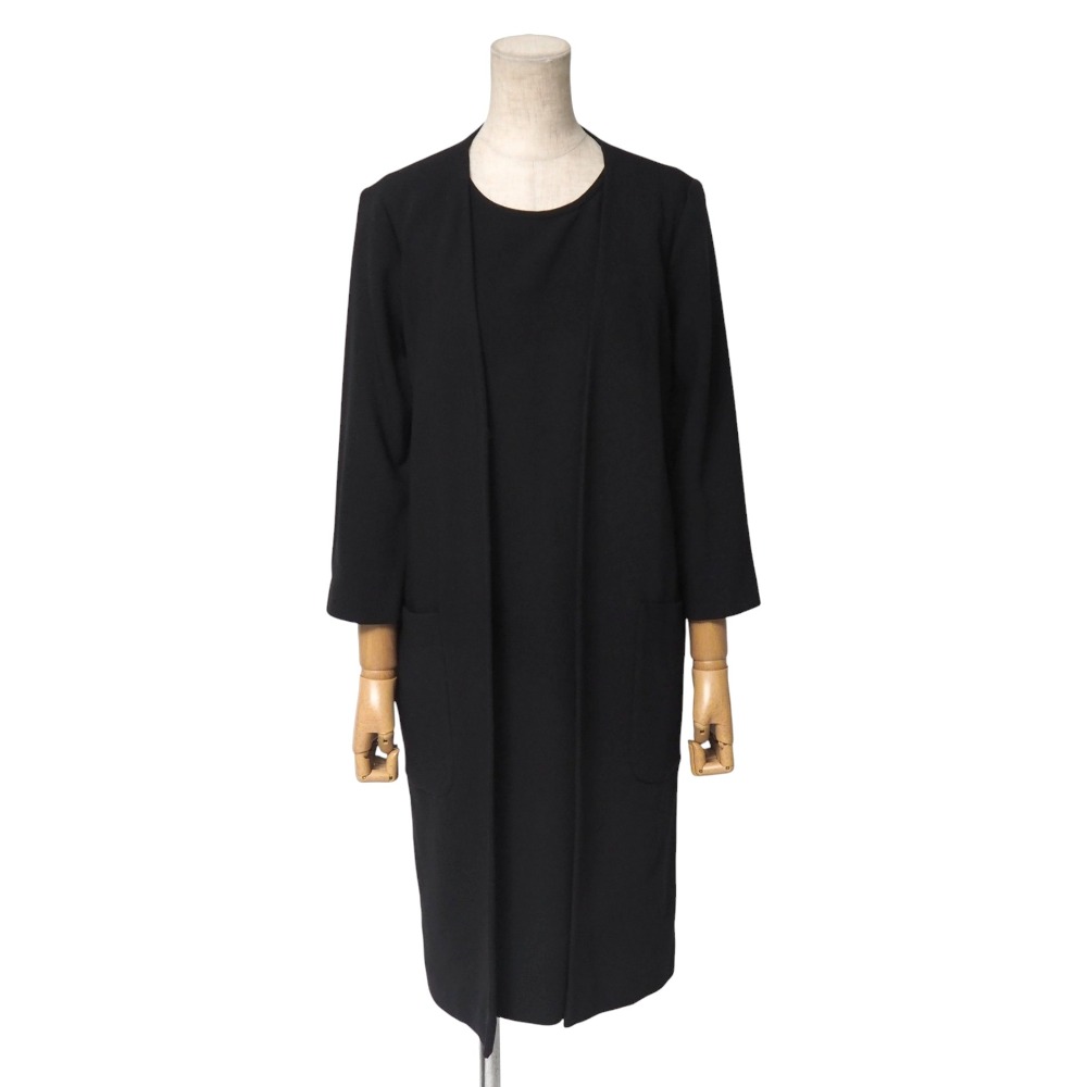 ■美品■MAX MARA マックスマーラ ワンピース サイズ38 前開きデザイン 七分袖 ストレッチ ひざ丈 ブランド古着【中古】20251118/RA6513