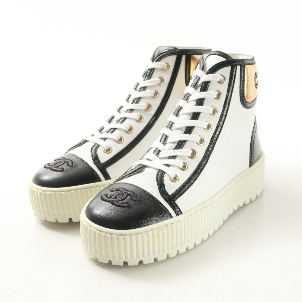 楽天市場】【シャネル】Chanel ココマーク ハイカットレースアップ