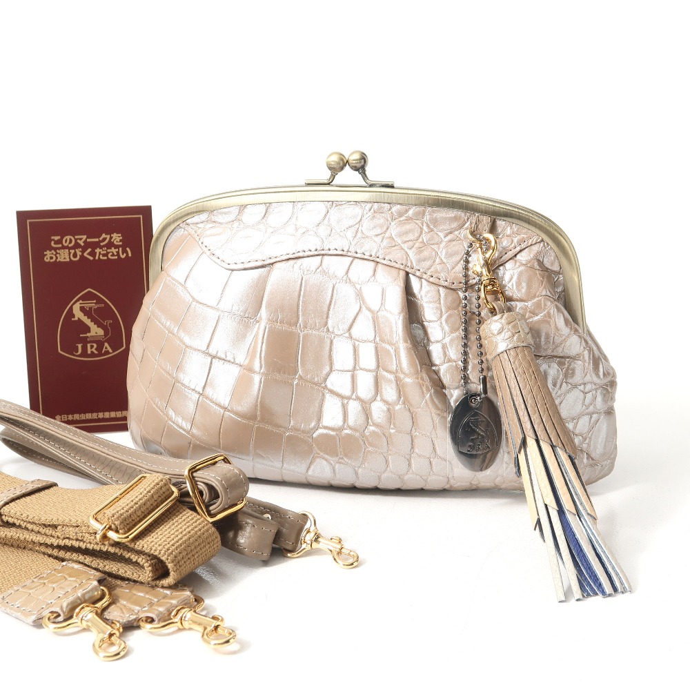 □未使用品□CROCODILE クロコダイル ショルダーバッグ クロコダイル