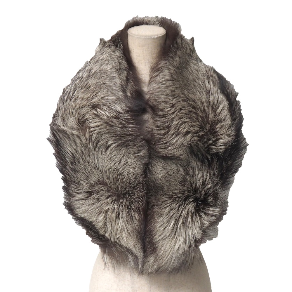 【極美品】SAGA FURSフォックス ブラウン大判ケープ毛皮ショールストール SAGA FOX 日本製 サガ フォックス マフラー 豪華 ストール 全14色