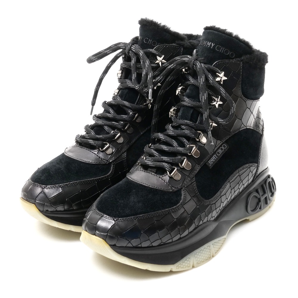 ジミーチュウ バイカー ブーツ JIMMY CHOO（ジミーチュウ） ニーハイブーツ BIKER II OTK FLAT QOZ