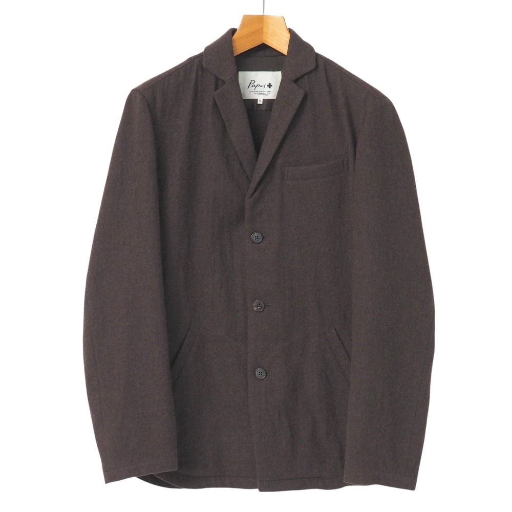 美品✨PAPAS パパス テーラード ジャケット XL アンゴラ混 高級 日本製 中古・古着通販】PAPAS (パパス) テーラードジャケット ブラウン