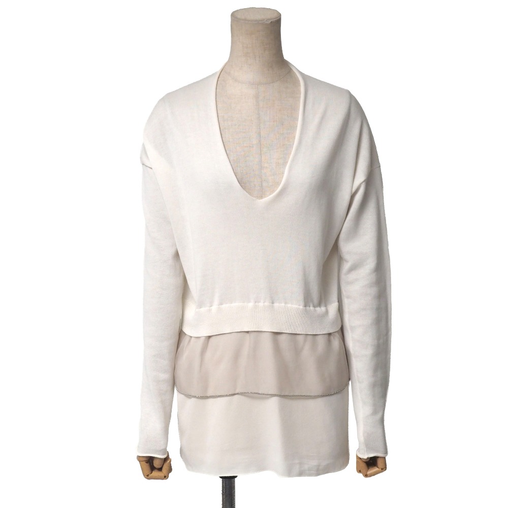 FABIANA FILIPPI ファビアナ フィリッピ ニット サイズ40/XS ドッキング レイヤード 異素材 セーター イタリア製 ブランド古着【中古】20260108/RA7121