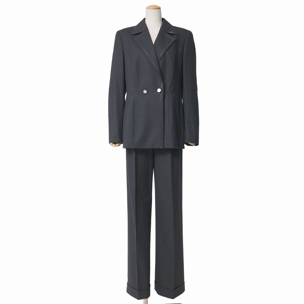 ESCADA エスカーダ パンツスーツ サイズジャケット40/パンツ38 テーラードジャケット スラックス 装飾 ブランド古着【中古】20260109/RA6950