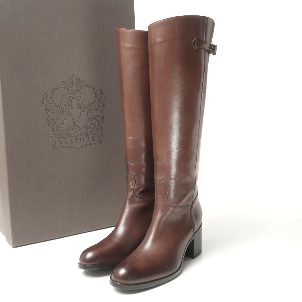■美品■SARTORE サルトル BERRY 159 EBANO TACCO ブーツ サイズ35 1/2 ロングブーツ ストラップ レザー 靴 ブランド古着【中古】20260109/RA6958｜トレード店 17,040円