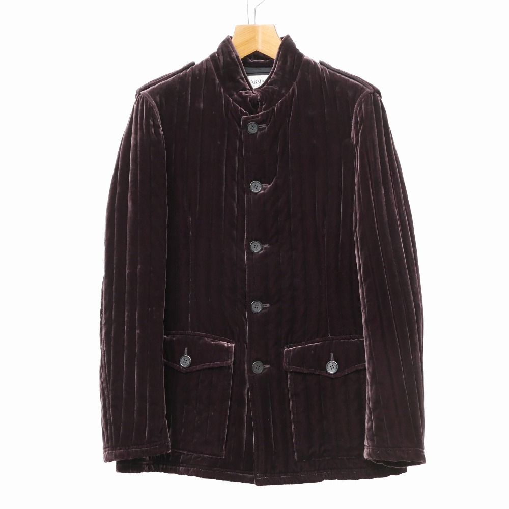 ARMANI COLLEZIONI アルマーニコレッツォーニ ジャケット サイズ48 キルティング ベロア イタリア製 ブランド古着【中古】20260115/RA7244