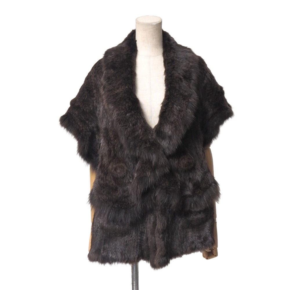 Mink ミンクのコート 肩かけ ミンクヤーン 毛革 ケープ 袈裟 ブランド名古着【中古】20260206/RA7686