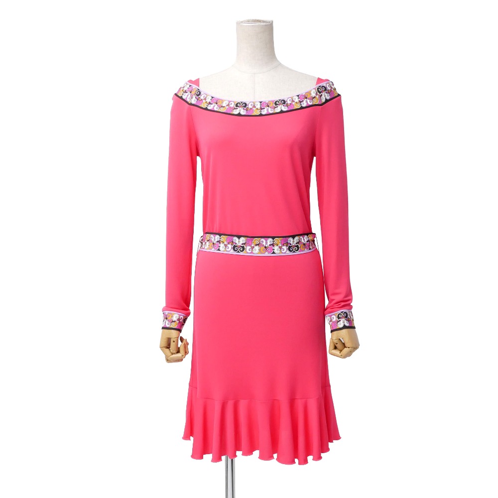 Emilio Pucci エミリオ・プッチ ワンピース サイズ40 プッチ柄 ベルテッドワンピース ブランド古着【中古】20260212/RA7758