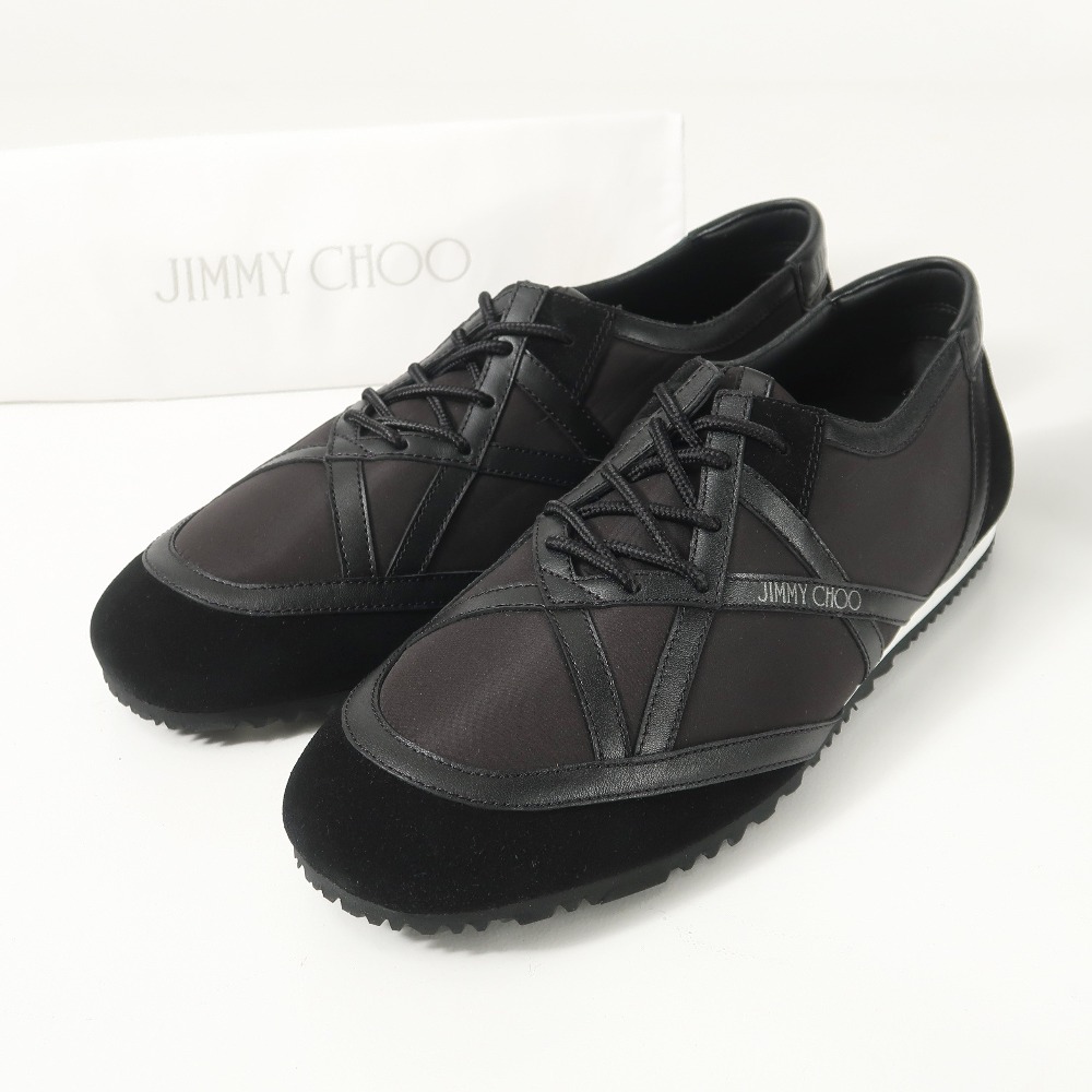 ■未当て嵌める品■JIMMY CHOO ジミーチュウ スニーカー 大きさ43 スエードクロス × カーフレザー × ナイロン 置き目とり捨てる【おすすめ】 20260213/RA7678