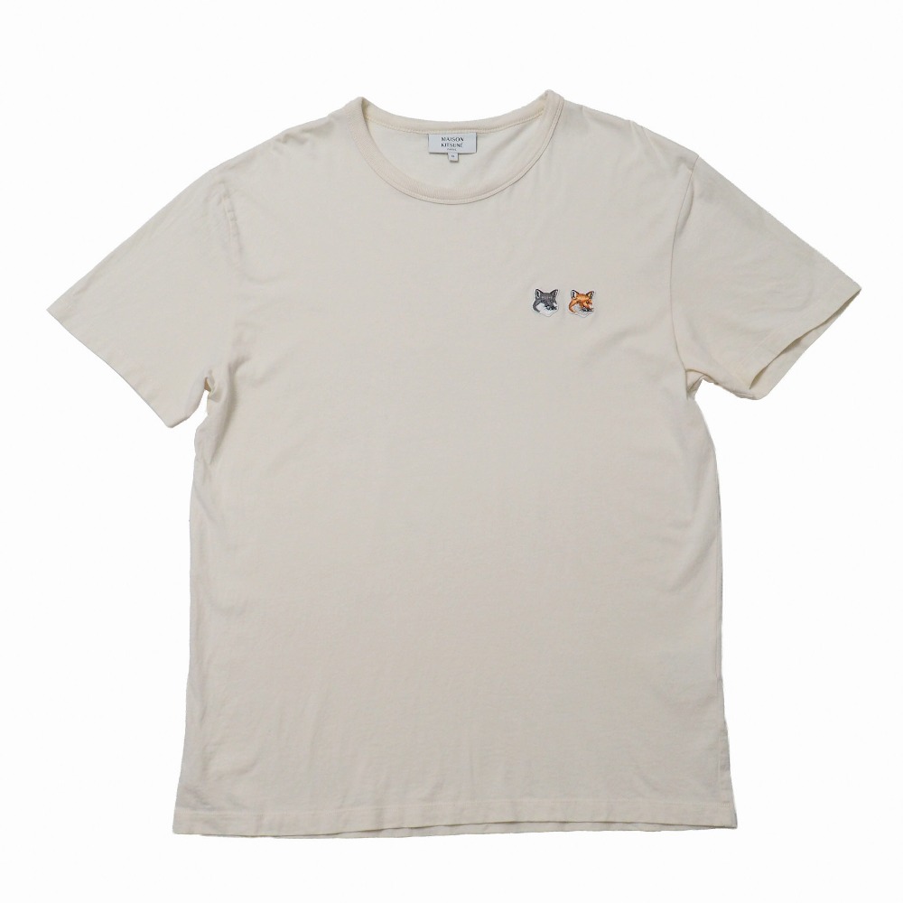 MAISON KITSUNE メゾンキツネ 半袖Ｔシャツ 大きさXL ダブルフォックスヘッド 労働者の一団素っ首 ブランド名古着【中古】20260216/RA7813