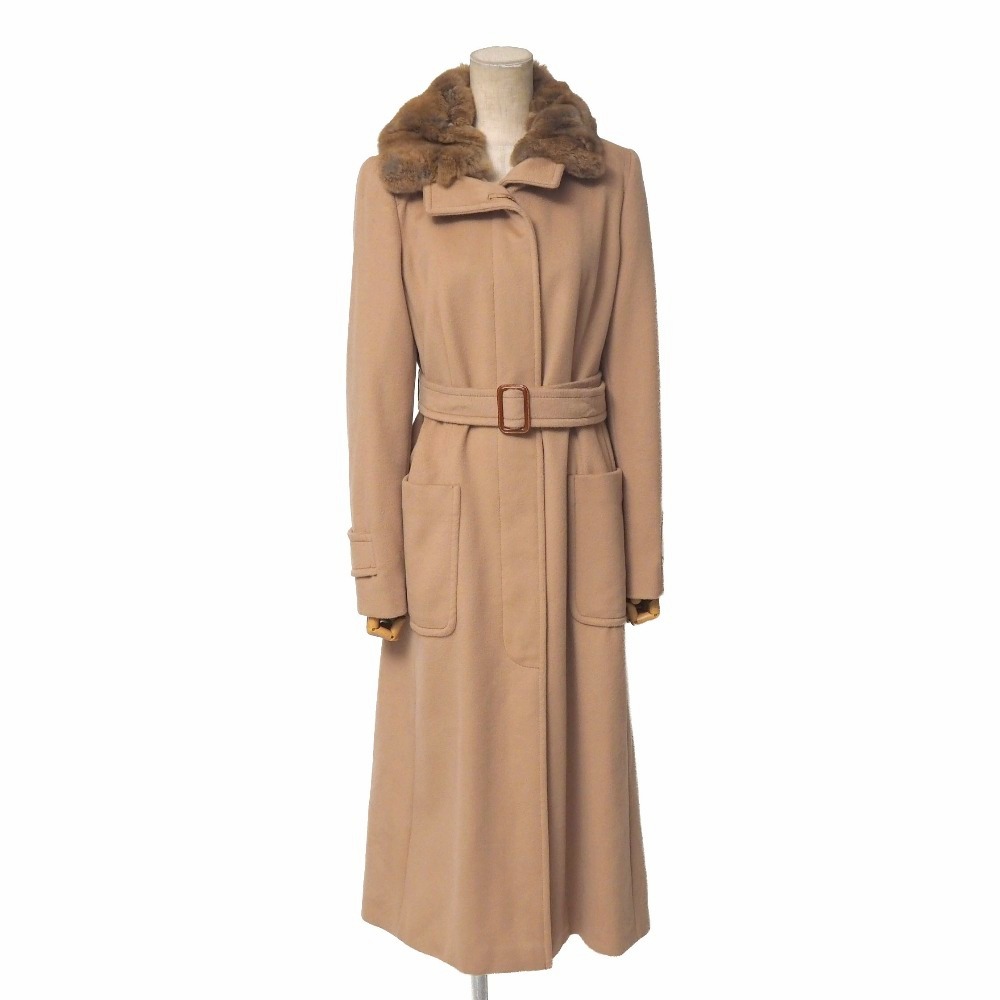 ■美品■Weekend Max Mara ウィークエンド マックスマーラ コート サイズ42 リアルファー ベルテッド ロングコート ブランド古着【中古】20260221/RA7912 24,480円