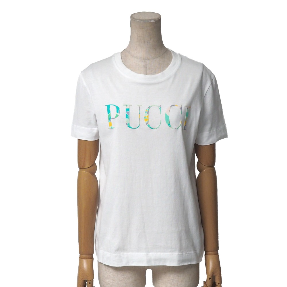 Emilio Pucci エミリオ・プッチ Lilly リリー 半袖Ｔシャツ サイズXS プッチ柄 ロゴプリント イタリア製 ブランド古着【中古】20260223/RA7881