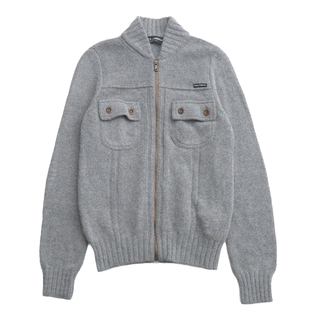 ■美品■DOLCE\u0026GABBANA ドルチェアンドガッバーナ 編み物 大きさ44 アルパカ混 ジップアップ 上衣 ブランド名古着【中古】20260227/RA8137