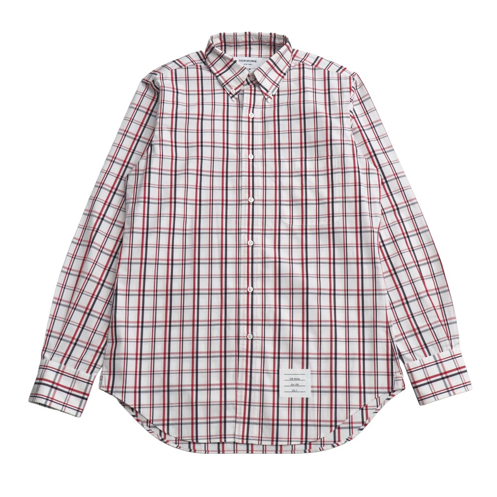 THOM BROWNE トムブラウン 長袖シャツ サイズ3 ボタンダウン チェック柄 イタリア製 ブランド古着【中古】20260302/RA7853