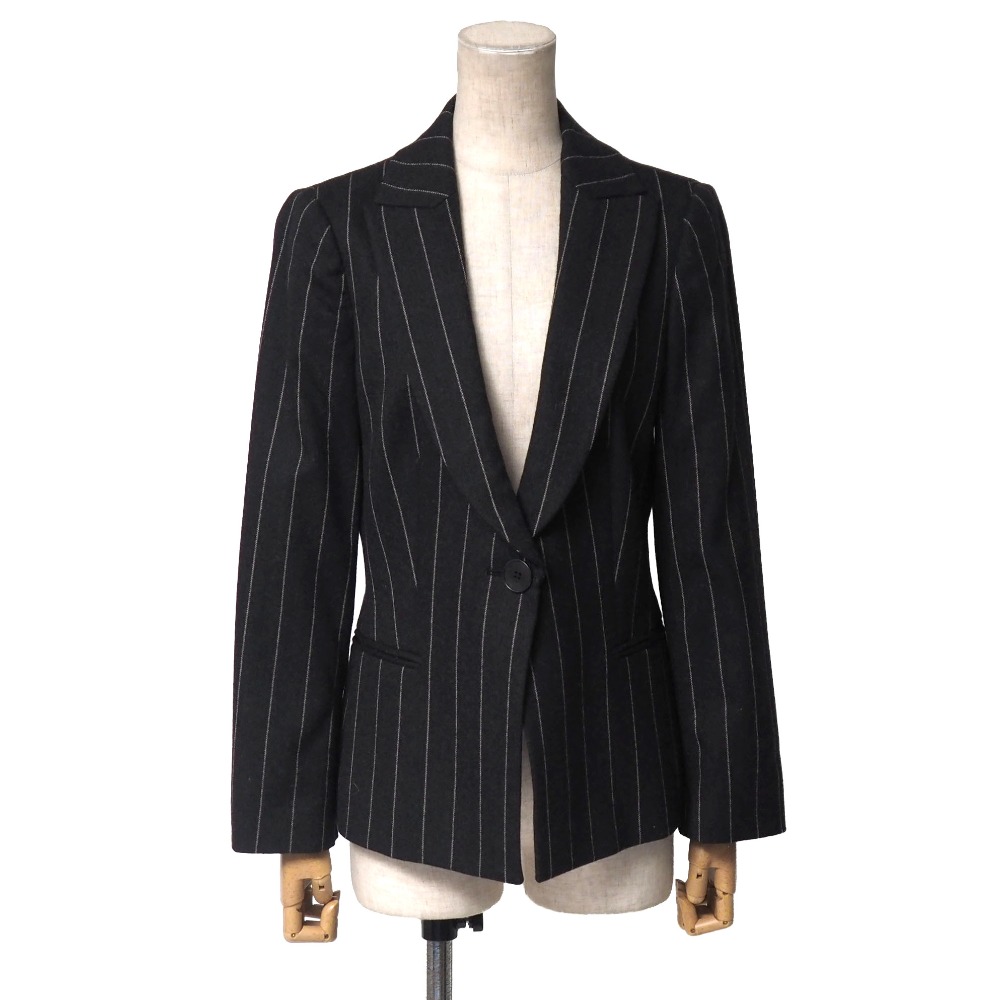 ■美品■Emporio Armani エンポリオ・アルマーニ テーラードジャケット 大きさ44 縞模様 スポーツジャケット イタリア製 ブランド名古着【中古】20260306/RA8006