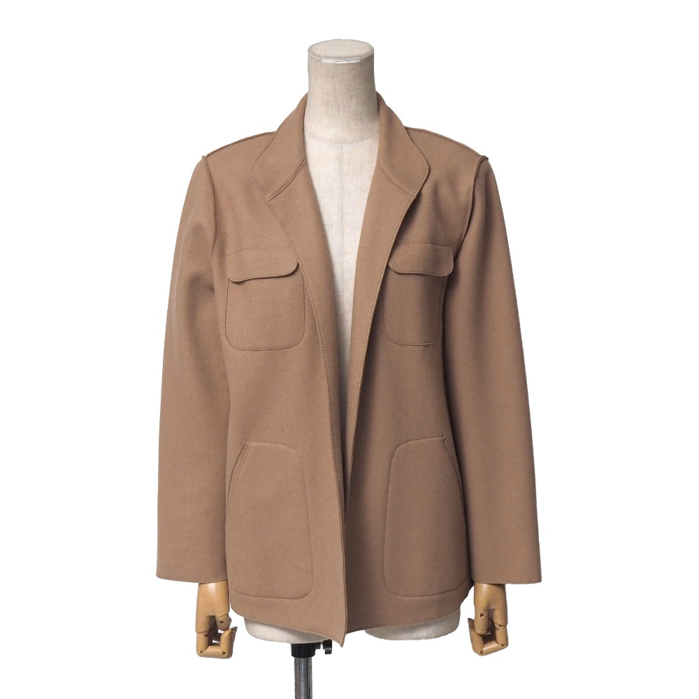 ■美品■ESCADA エスカーダ ジャケット サイズ34 ボタンレス カシミヤ混 イタリア製 ブランド古着【中古】20260309/RA8349
