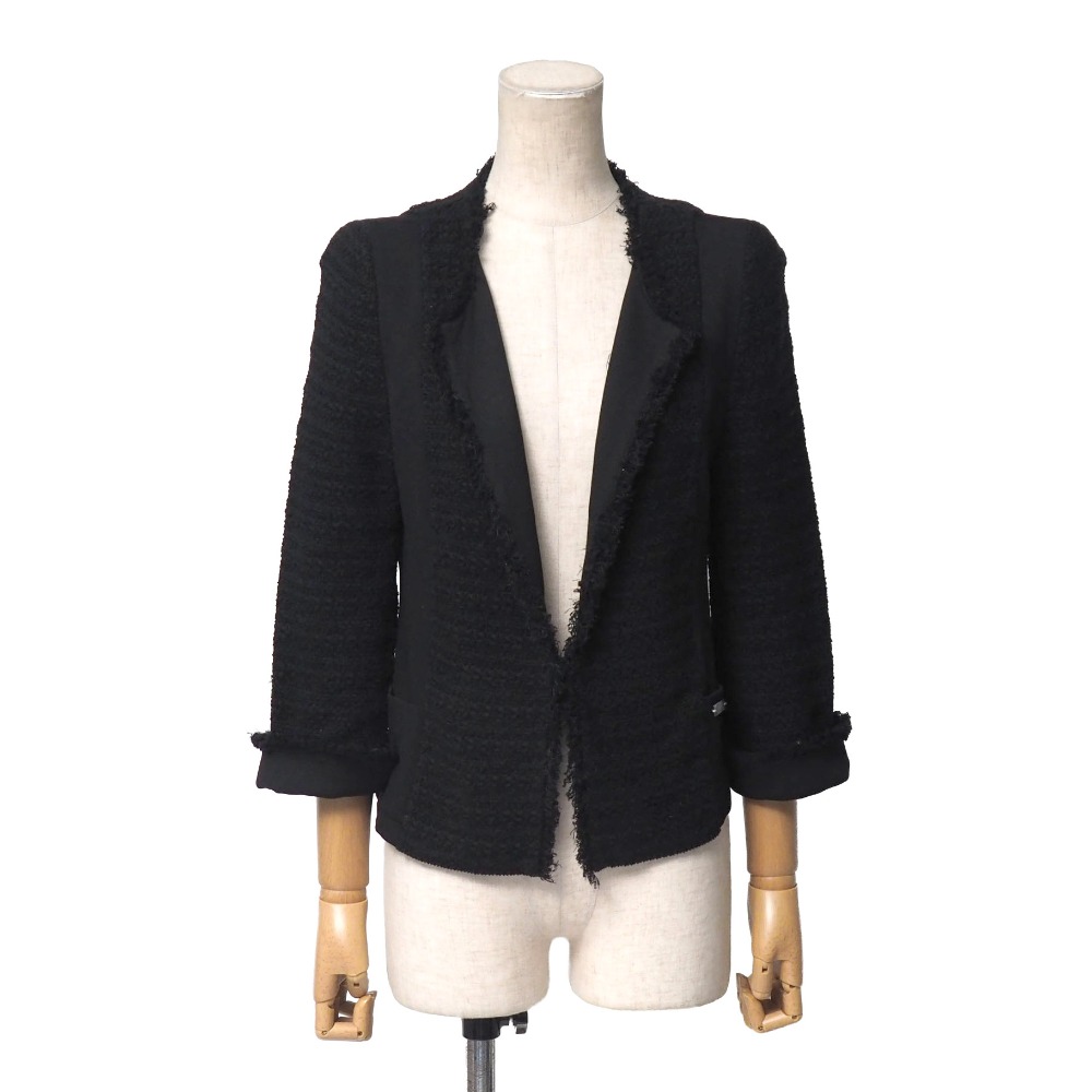 ■美品■FOXEY フォクシー ジャケット サイズ40 ツイード ノーカラージャケット ブランド古着【中古】20260310/RA8337