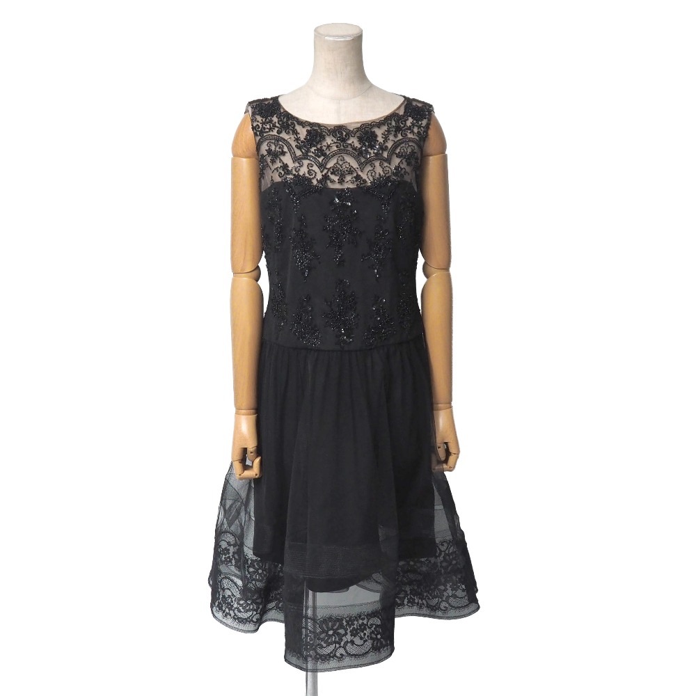 MARCHESA NOTTE マルケッサ・ノッテ ドレス サイズ8 ノースリーブ フレア レース スパンコール装飾 ワンピース ブランド古着【中古】20260313/RA8405