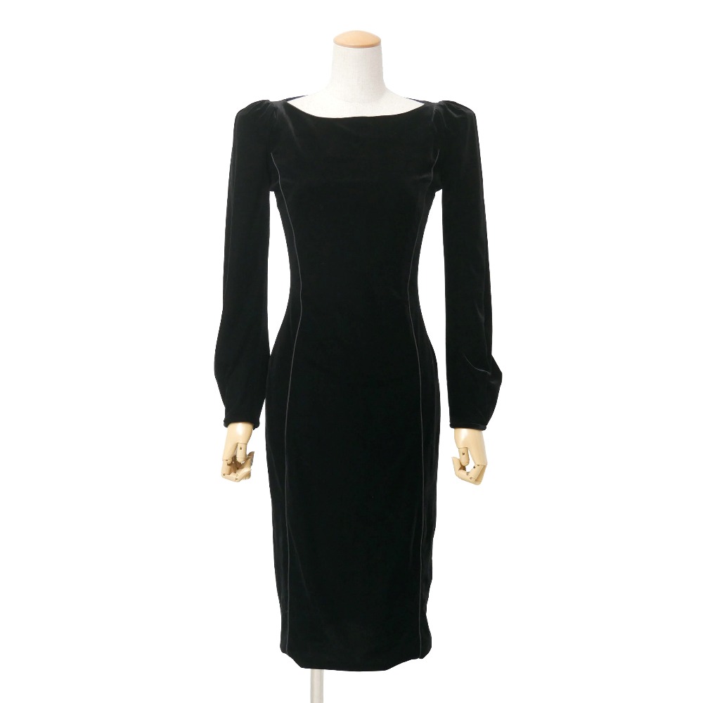 ■美品■GIORGIO ARMANI ジョルジオアルマーニ ワンピース サイズ38 黒タグ ベロア ストレッチ タイトワンピース ブランド古着【中古】20260325/RA8492 17,760円