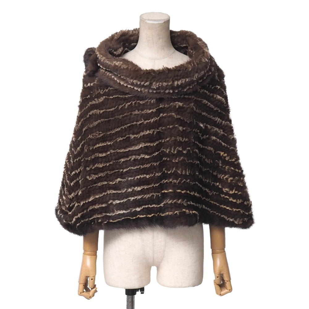 ■美品■Mink ミンクのコート 獣の皮 大きさ- GF ALTIMA アルティマ ミンクヤーン × レッキスラビット ケープ ブランド名古着【中古】20260410/RA8844