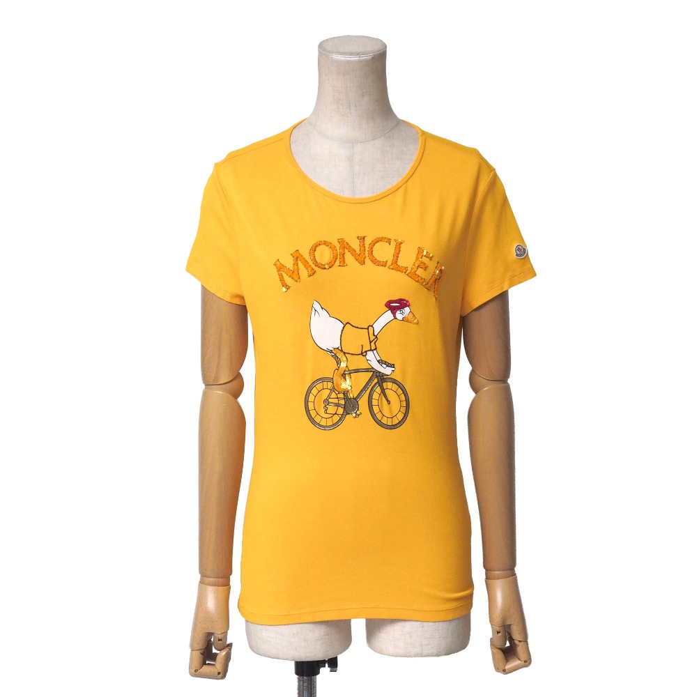 MONCLER モンク軌跡 半袖Ｔシャツ 大きさS スパンコール ロゴタイプかざり付ける ブランド名古着【中古】20260410/RA8963
