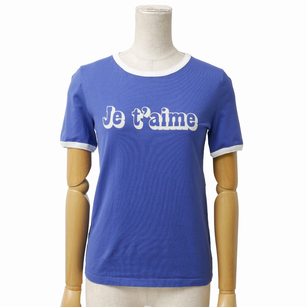 2022年製■CELINE セリーヌ 半袖Tシャツ サイズXS Je t'aime リンガーTシャツ イタリア製 ブランド古着【中古】20260413/RA8978|トレード店