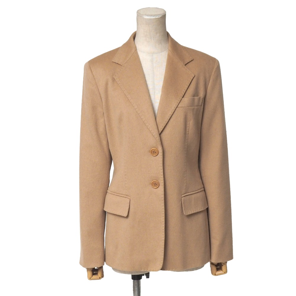 MAX MARA マックスマーラ テーラードジャケット 大きさ38 総駱駝 上衣 スポーツジャケット 白引き舟 イタリア製 ブランド名古着【中古】20260417/RA9054