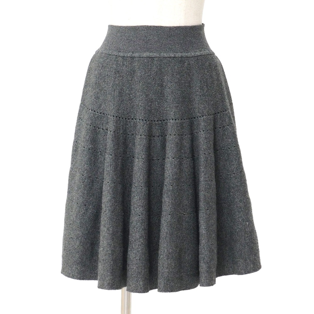 ■美品■FOXEY フォクシー ミニスカート 大きさ38 総カシミール 編み物 フレアースカート ブランド名古着【中古】20260424/RA9092