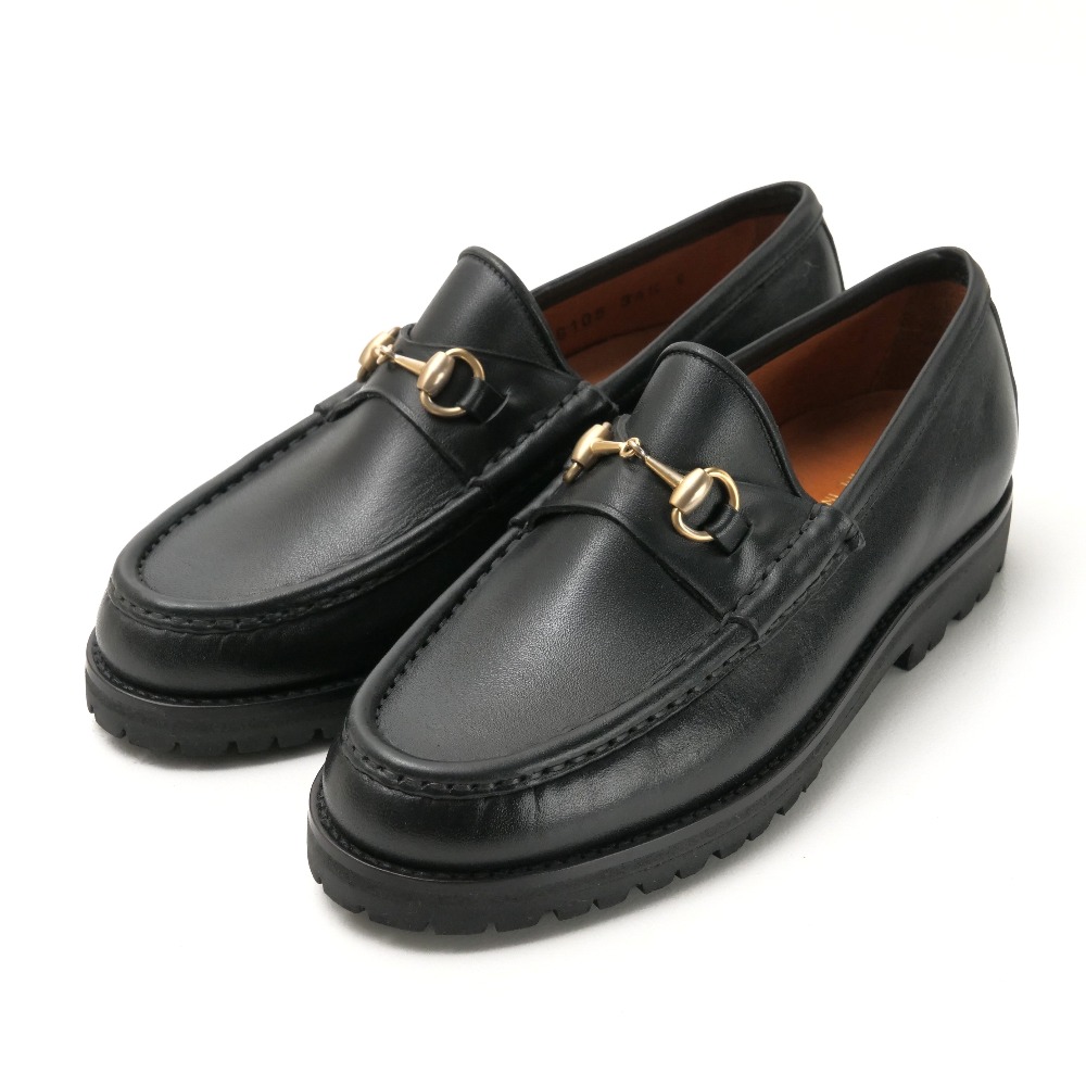 ■美品■GUCCI グッチ 置き目毛皮 大いさ34 1/2 C 配管ビット なめし革 靴 ブランド名古着【中古】20260515/RA8616