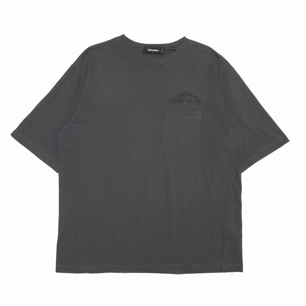 ■美品■2024年製■DSQUARED2 ディースクエアード Icon New Generation Loose Fit Pocket T-Shirt 半袖Ｔシャツ 大きさL イタリア製 ブランド名古着【中古】20260516/RA9372