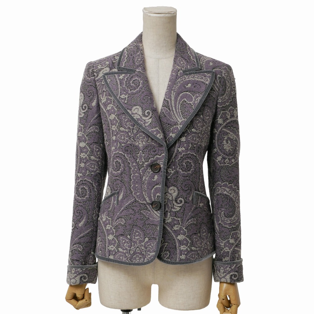 ETRO エトロ テーラードジャケット 大きさ40 ペイズリー スポーツジャケット シングル上衣 イタリア製 ブランド名古着【中古】20260519/RA9443