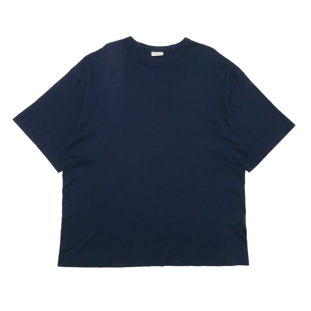 ■美品■DRIES VAN NOTEN ドリスヴァンノッテン 半袖Ｔシャツ 大きさM 大層らしい大きさ 落っこちる肩肉 労働者の一団のど首 ブランド名古着【中古】20260521/RA9483