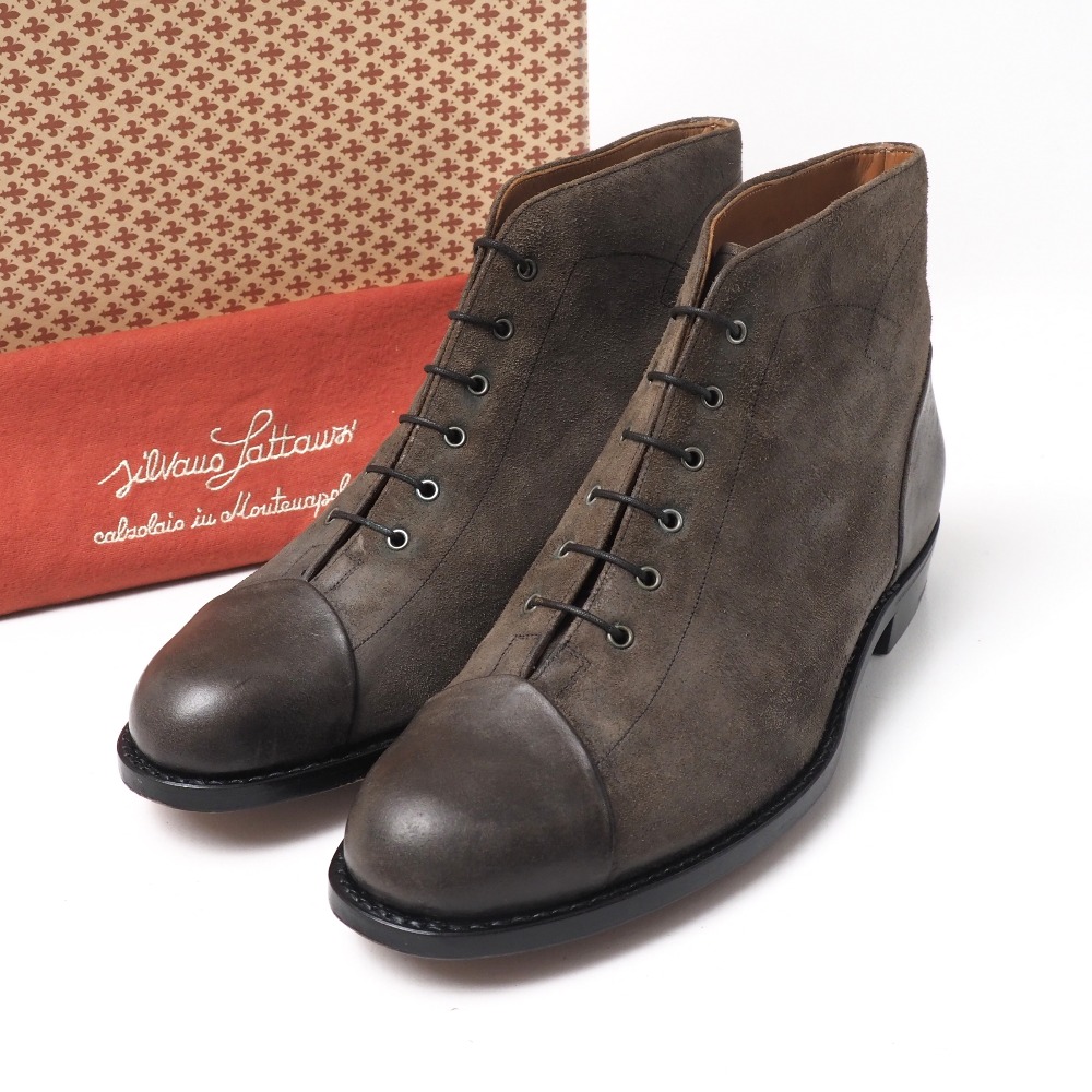 Silvano Lattanzi × Adam et Rope\u0027 シルバノラッタンジ(シルヴァノラッタンジ) × アダムエロペ AOITORI ブーツ 大きさ41 別注 スエードクロス アンクルブーツ ブランド名古着【中古】20260529/RA9463