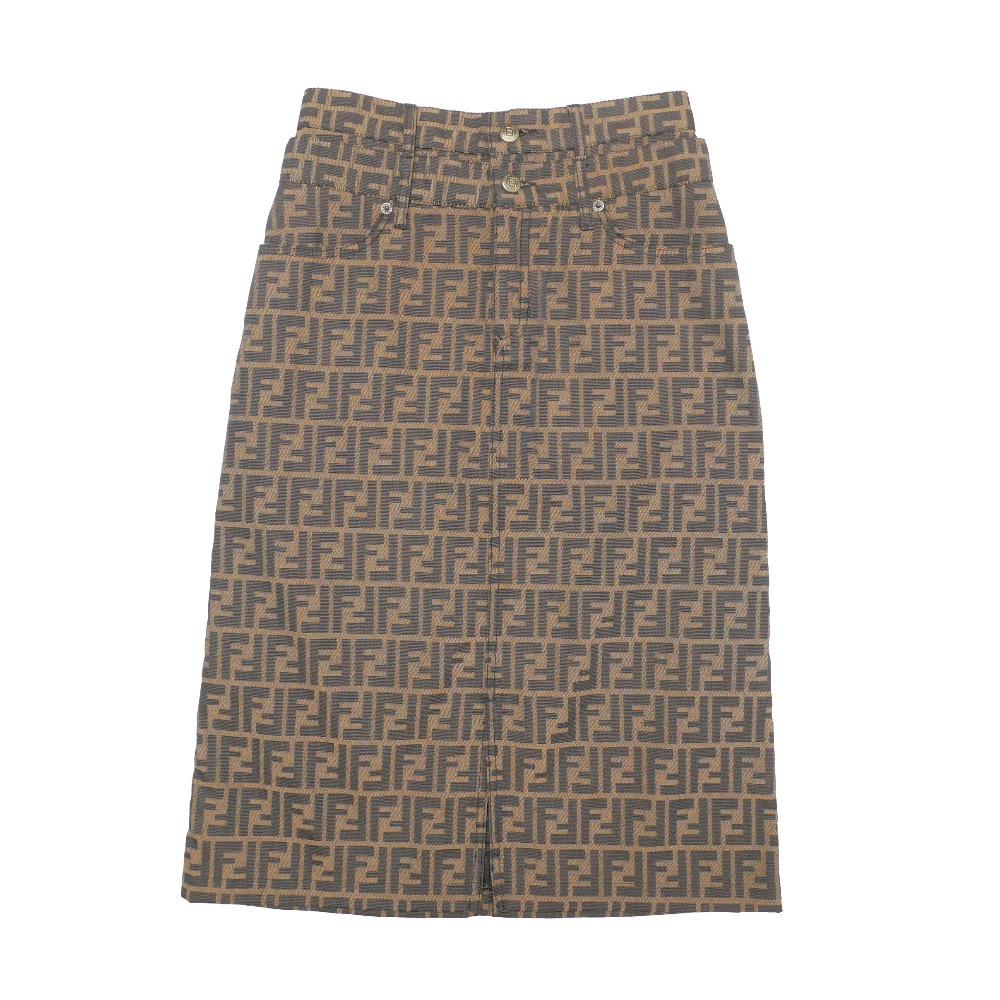 ■美品■FENDI フェンディ ヴィンテージ スカート サイズ42/36/28 ズッカ タイトスカート ブランド古着【中古】20260529/RA9564|トレード店