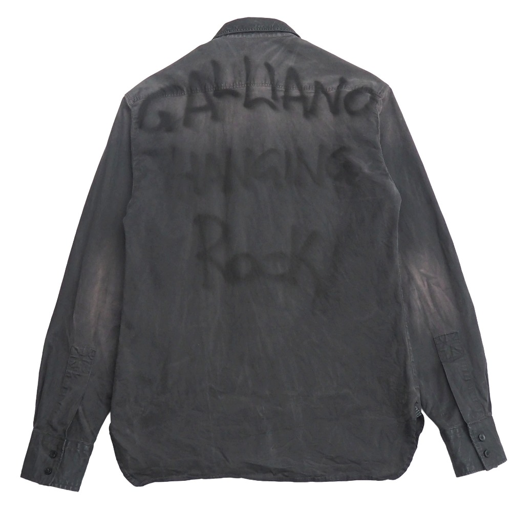 galliano ガリアーノ GALLIANO HANGING ROCK 長袖ティーシャツ 大いさ34/48 archive  油絵の具産業 エイジング産業 ブランド名古着【中古】20260604/RA9612