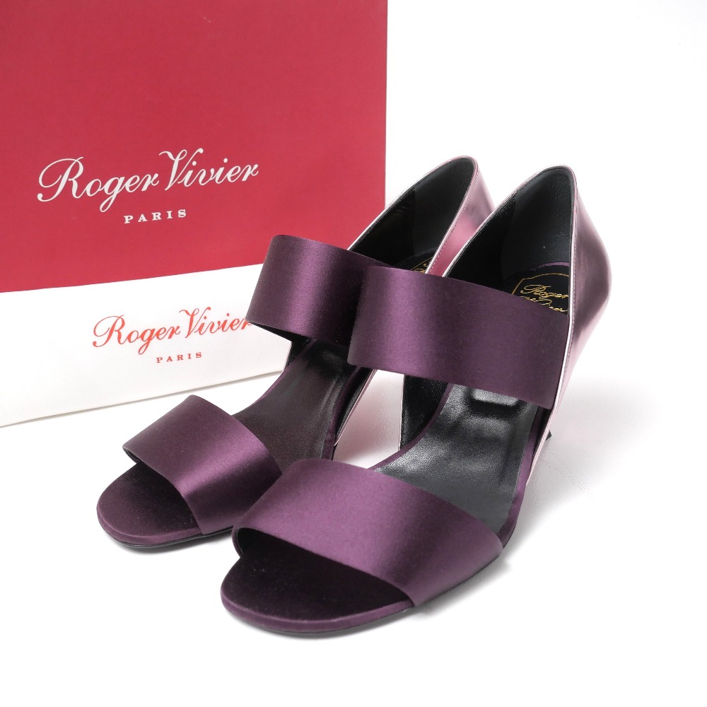 ■美品■Roger Vivier ロジェヴィヴィエ サンダル 大いさ39 繻子 置き目踵 ブランド名古着【中古】20260604/RA9632