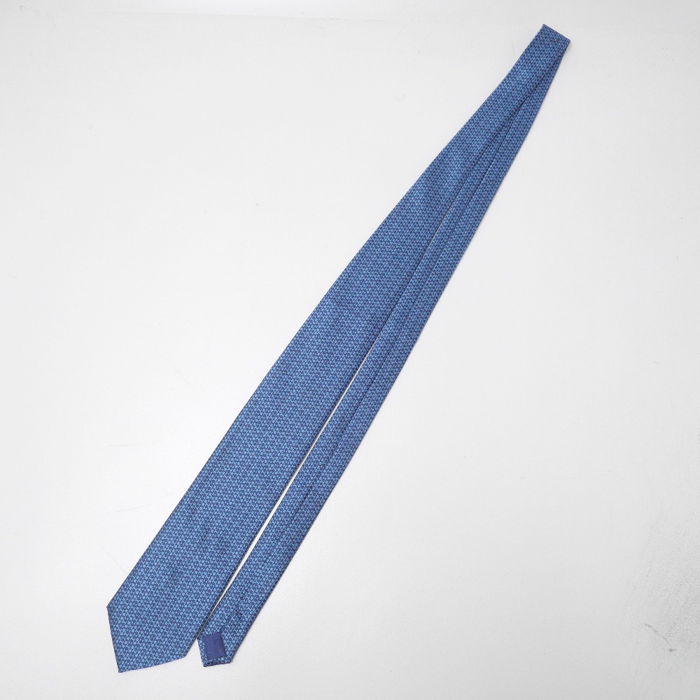 ■美品■HERMES エルメス タイ Hロゴタイプ シルクツイル ジャカード引き分け ブランド名古着【中古】20260610/RA9655