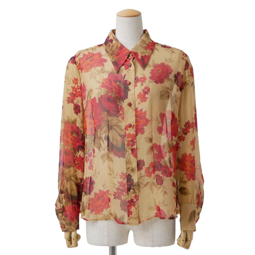 ■美品■BURBERRY バーバリー 長袖シャツ サイズ44 / 13ABR シルクシフォン フラワー ブラウス ブランド古着【中古】20260610/RA9782｜トレード店