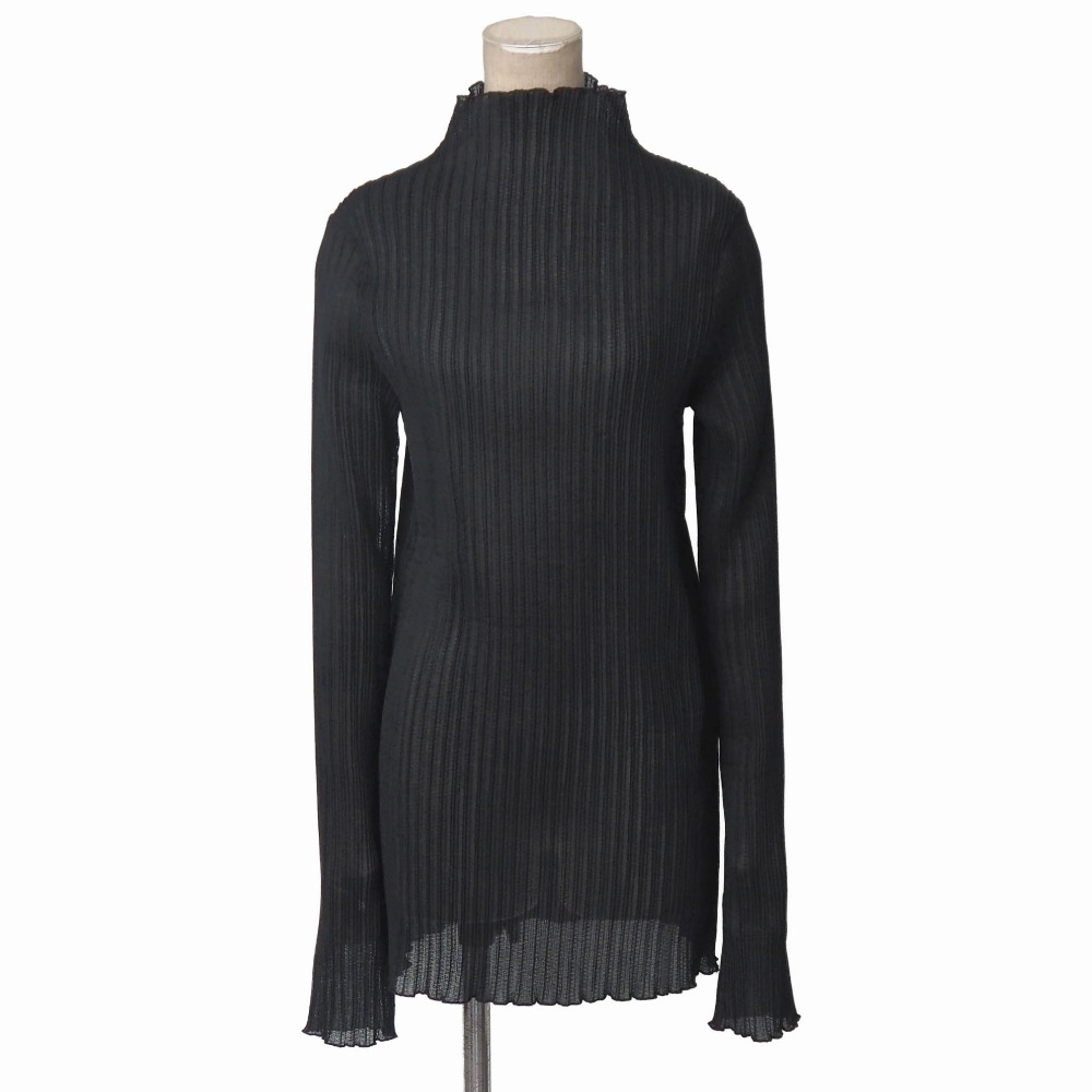 ■美品■JIL SANDER ジルサンダー カットソー サイズM ハイネック プリーツ プルオーバー イタリア製 ブランド古着【中古】20260615/RA9758|トレード店