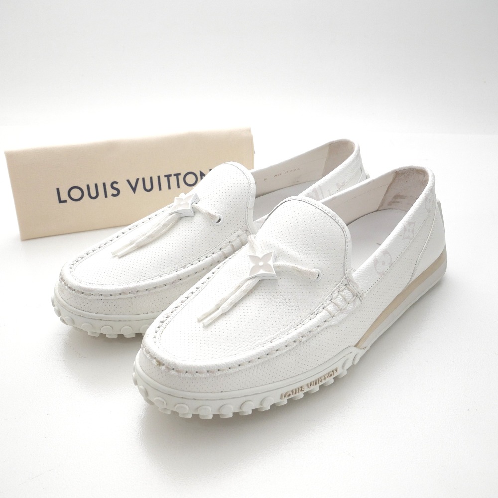2025年製■LOUIS VUITTON ルイ・ヴィトン LVレーサー ライン ローファー サイズ8 スリッポン ドライビングシューズ イタリア製 ブランド古着【中古】20260707/RA9934｜トレード店