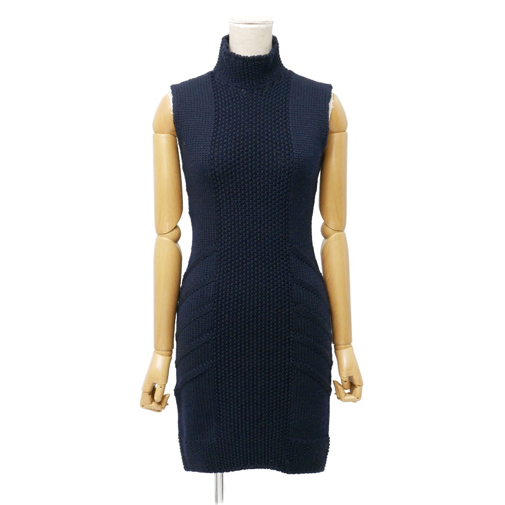 ■美品■PRADA プラダ ワンピース サイズ36 ノースリーブ ニット タイトワンピ—ス ハイネック ブランド古着【中古】20260716/RB0124|トレード店
