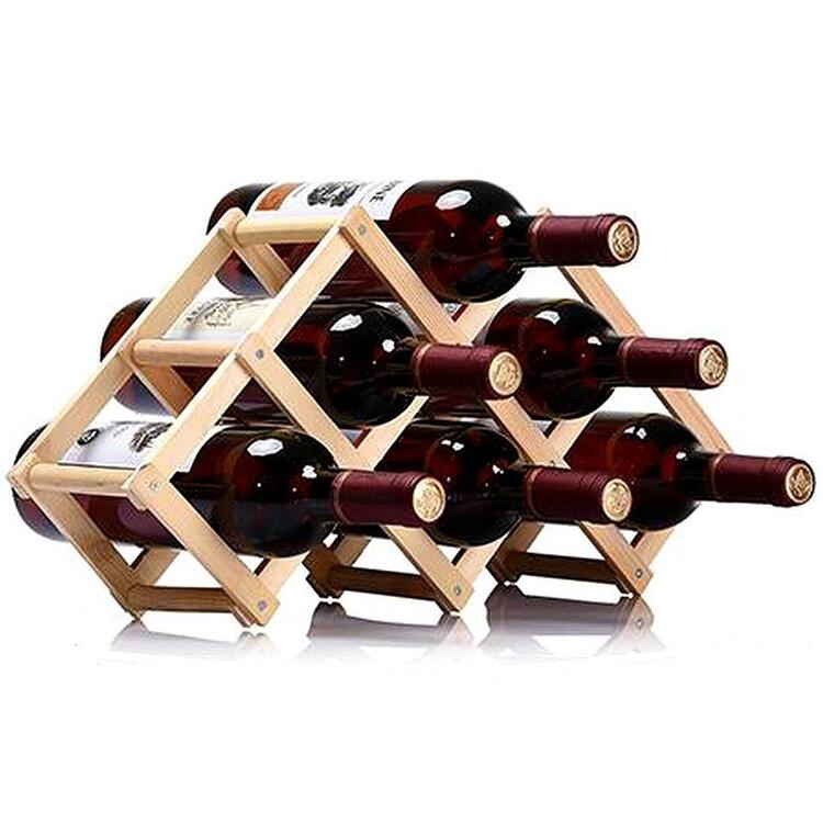 楽天市場 ワインラック ワインホルダー 折りたたみ式 木製 シャンパン ボトル 収納 ケース スタンド インテリア Anberotta W22 6 6本収納 トレジパ