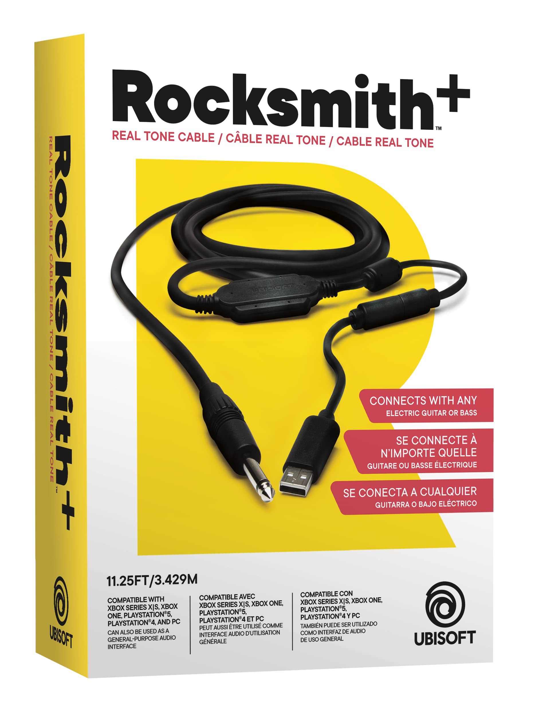 音楽学習ツール ロックスミス リアルトーンケーブル ギター学習ゲーム用 USB接続 Rocksmith 並行輸入品 高品質オーディオ変換 48kHz・16bit 遅延少ないプレイ環境 3.429m高耐久ケーブル クイックリリース機能 PC/PS5/PS4/Xbox One対応 7500曲以上楽曲ライブラリ